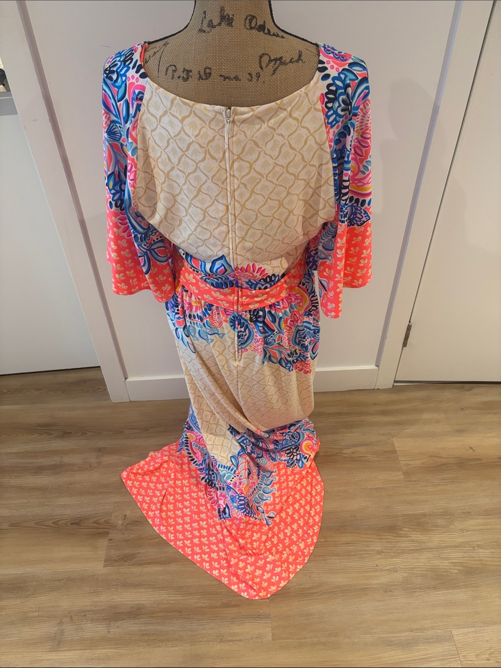 NWT Lilly Pulitzer Minka Twist-Front Maxi Dress in Coral Spritz Beach Bungalow - Picture 6 of 12